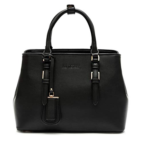 Sac à main en similicuir de concepteur Sac fourre-tout élégant pour dames Sac à bandoulière élégant pour femme (Noir)