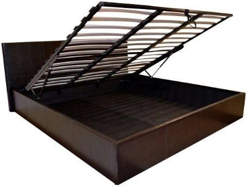 TRANQUIL BEDS 6ft Super King Size End Lift Up Ottoman Storage Bed Faux Leather - Brown