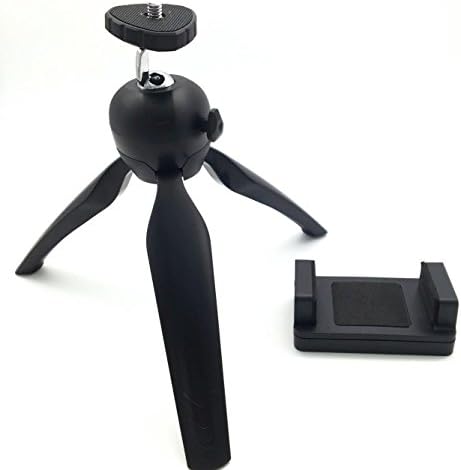 Topschoen Standard 1/4 Interface Smartphone Tripod Mount with Mobile Phone Clip, Tripod with Tripod Adapter, Mobile Phone Holder Desktop Stand for iPhone 7 / iPhone 6s / iPhone SE / iPhone 5s (black)