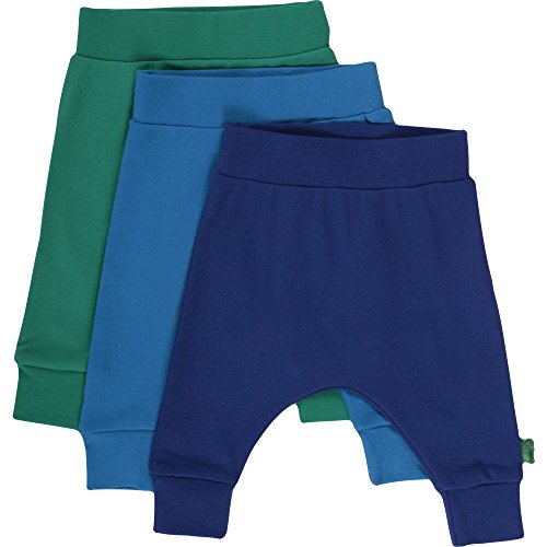 Fred's World by Green Cotton Baby Boys Alfa funky pants mix 3-PACK baby Trousers, Blue (marine 019395301), 0-3 Months (Manufacturer size: 62)