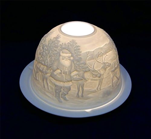Hellmann Versand Starlight Tealight Lithophane Candle Holder, Santa and Reindeer