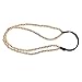 Womens Elastic Pearl Hair Hoop Hair Band Headband (Coffee)