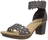 Damen Sandalen-Pantolette Rieker Damen 66555 Knöchelriemchen, Grau (shark/40), 40 EU