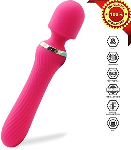 Yoga Massage Wand Portable Travel Design Electric Massager Mini USB Rechargeable Waterproof For Back Neck Shoulder Pain Relief and Sore Muscle Relax (Pink)