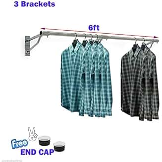 Amazon.es: barras para colgar ropa pared