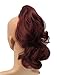 SWEET SHORT CURLY PONY TAIL HAIR EXTENSION, (CLAW GRIP) (08 Burgundy Mix)