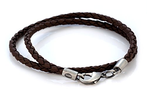 Bico Collar Trenzado Marrón de 4mm (CL14 Marrón 45cm) Surf Tribal Joyeria