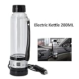 JOYOOO Car Electric Kettle 12V , Intelligent Travel Mugs 280ML ,Car Coffee Cup Powered by cigarette lighter charger base and convenient to use, Fast Boiling Water Heating