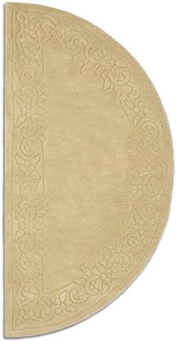 Traditional-Persian/Oriental Medallion Design Beige Rug, Hand-Tufted from 100% Wool, Semi Circle Half Moon 70 x 140 cm