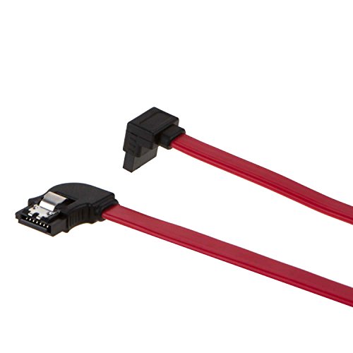 SATA III Kabel, cablecreation [2er Pack] 18 SATA III 6.0 Gbit/s links Winkel 7-polig Buchse zu Winkel links, Datenkabel mit Verschlussriegel, weiblich, rot - 3