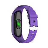 OOFAYWFD Rastreador de Ejercicios, Pantalla de Color 0.96IPS monitorización de la presión arterial recordatorio de información de la pulsera inteligente batería de litio incorporada 90 mAh violett
