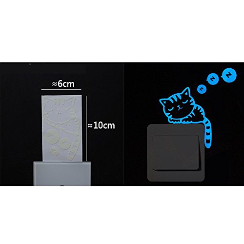 Preisvergleich Produktbild BHYDRY Niedliche Cartoon-Schalter leuchtende Aufkleber fluoreszierende Wandaufkleber abnehmbare Aufkleber