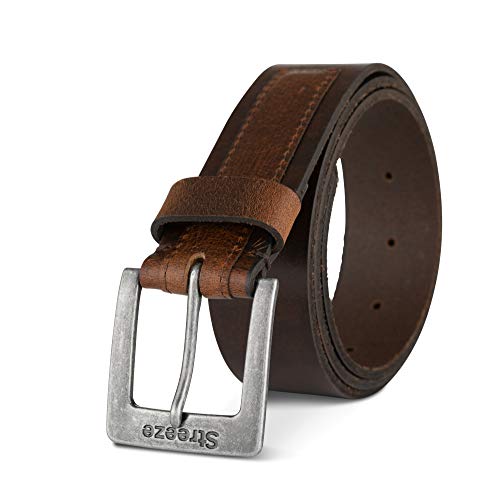 Streeze 36mm (1.5") Mens Full Grain Real Leather Belt in Black, Dark Brown and Tan Sizes Small-2XL (