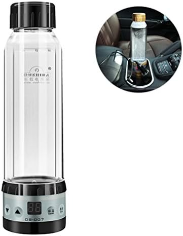 CARGOOL Car Heating Cup Automotive Electric Kettle Coffee Tea Milk Water Mug Insulated Bottle with Holder and Cigarette Lighter Plug, 280ml, 12-24V, Black