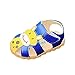 Produktbild cinnamou Baby Jungen Mädchen Cartoon Tier Schuhe Sommer Strand Casual Leder Einzel Wohnungen Sandalen 0-24 Monat (12-18M, Blau)