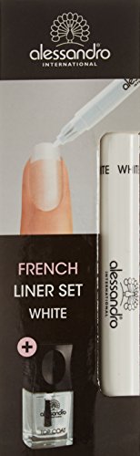 alessandro Effektlack French Liner Set weiß, 1er Pack (1 x 8,2 ml) - 3