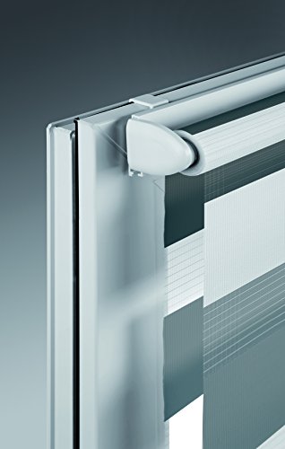 mydeco® Duo-Rollo Fensterrollo Klemmfix ohne Bohren, Farbe Triple: Weiß, Grau, Anthrazit 80 x 160 cm Seitenzugrollo Doppelrollo inkl. Klemmträger - 3