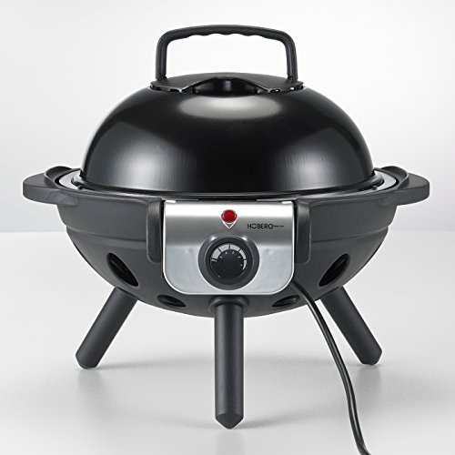 HOBERG BBQ Tischgrill Compact, elektrische Tischgrill mit schwarze BIO-LON CERAMIC Antihaftversiegelung, schwarz - 4