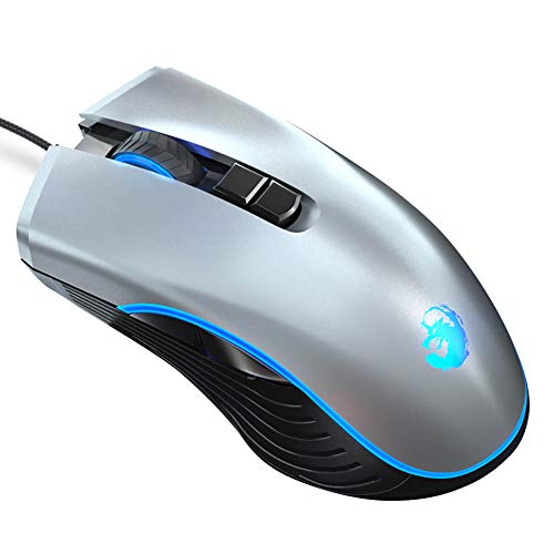 Preisvergleich Produktbild obiqngwi für elektronische Wettkampfsportarten, Universal 800 / 1200 / 1600 / 2400DPI Atemlicht PC Laptop Optical Gaming Mouse - Silber
