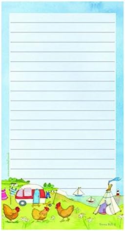 Emma Ball Glamping Magnetic Notepad Camping Scene Lined Memo Pad