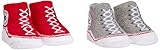  Converse Unisex - Baby Bekleidungsset 2 PK Bootie, Gr. 0-6 Monate, Rot (Converse Red/Vintage Grey Heather)