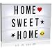 Produktbild com-four® LED Lichtkasten mit Deko-Buchstaben und Emojis, batteriebetriebene Licht-Box zum Aufstellen und Aufhängen, 30 x 22 x 4,5 cm (01 Stück - Leuchtkasten)