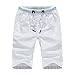Produktbild Yesmile Herren Kurz Hose Männer Sommer Sport Stretch Slim Fit |Cargo Bermuda Shorts |Jogginghose Sport Hose |Trainingsshorts für Männer | Freizeitshorts|Workout Fitness| Gym Short Pants (M, Weiß)
