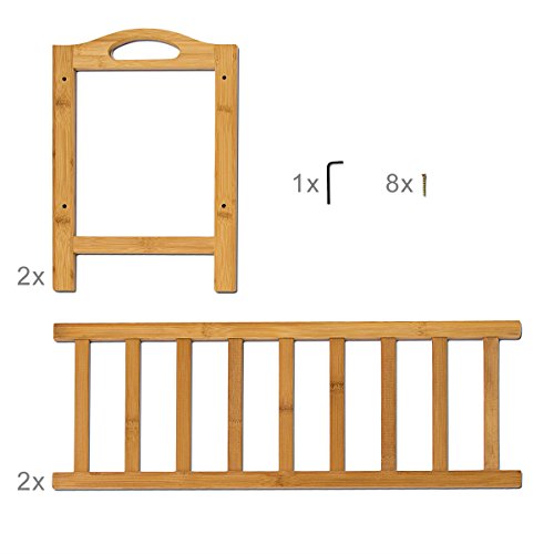Relaxdays Bambus Schuhregal H x B x T: ca. 40,5 x 69 x 26 cm Schuhschrank mit praktischen seitlichen Griffen und 2 Ablagen für Ihre Schuhpaare zur Schuhaufbewahrung aus Holz als stabiles Regal, natur - 6
