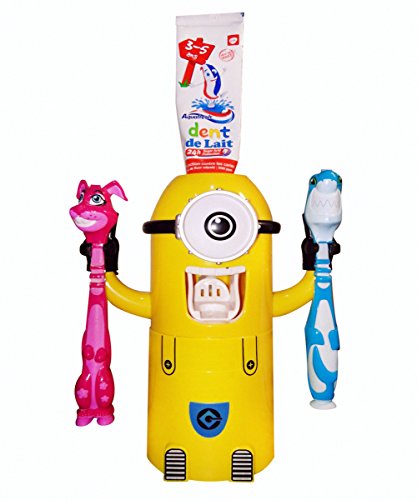 KIPTOP Automatische Zahnpasta Quetschwerkzeug Despicable Me Entzückende Badezimmerdekor Zahnbuersten Halter Set - 8