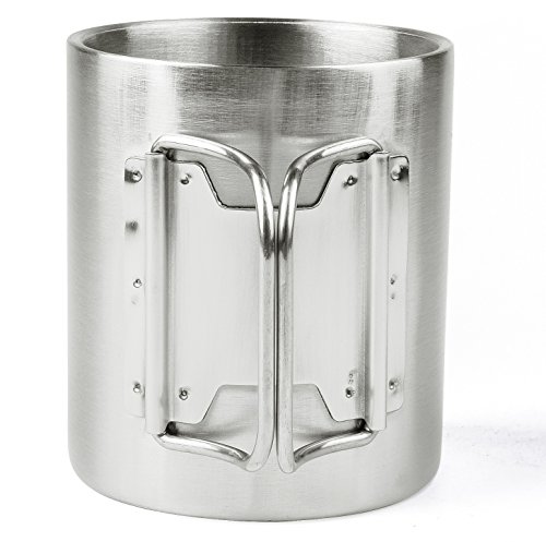 OUTDOOR FREAKZ Outdoor Becher / Camping Becher 300 mL mit Klappgriffen aus Edelstahl - 3
