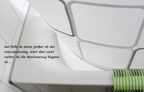 BASIC DUSCHROLLO MODELL SYLT 140×240 CM DUSCHVORHANG WEISS GRÜN BLAU! SHOWER ROLLO CURTAIN - 9