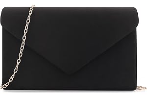 BBjinronjy Borsa da sera pochette da donna per feste di nozze, cocktail e balli studenteschi, borsa a tracolla in finta pelle scamosciata con catena staccabile