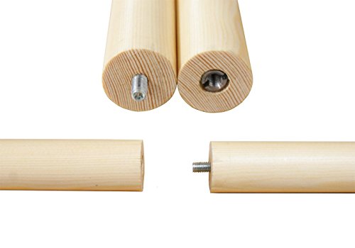 Holz Vorhangstange Saigon mit 28 mm Durchmesser in Natur 280 cm mittig geteilt - 2