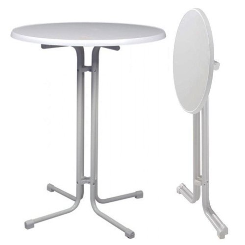 Stehtisch Bistrotisch Bartisch Bistro 4-Fuß rund klappbar Ø 80 x 110 cm WEISS