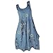Produktbild Damen Strandkleid, Lässige Kleid mit Rundhalsausschnitt Ärmelloses Blumendruck Minikleid