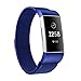 Produktbild samLIKE Milanese Armband für Fitbit Charge 3 für Herren und Damen Edelstahl Ersatzarmband Einstellbar Sportarmband mit Starkem Magnetverschluss, 6 Farben, 210MM(L) (Blau)