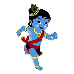 Sticker Yard Running Krishna Vinyl Wall Sticker for Living Room/Bedroom/Office and All Decorative Wall Stickers 40X63 cm