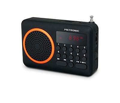 Metronic radio portable fm metronic 477204 orange et noir