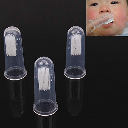 Preisvergleich Produktbild Movoja 3 STÜCK - Baby Zahnbürste Fingerzahnbürste / Silikon Finger Bürste transparent durchsichtig / Zahnfleischmassage Zahnpflege für Babys Finger-Zahnbürste / BPA frei / Zähne putzen Milchzähne