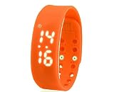 Moderne Fitness-Armbanduhr mit Schrittzähler für Kinder, Orange