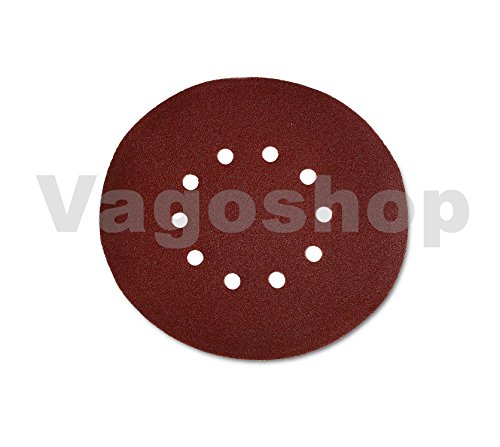 25 Stück Klett Schleifscheiben Schleifpapier Ø 225mm mit 10 Loch Korn 80 - 2