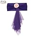 Produktbild BESTOYARD 5 Stück Organza Stuhl Schärpe Bogen Hochzeit Party Stuhl Bankett Dekorationen (Dunkel Lila)