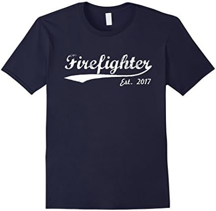 Firefighter Est. 2017 T-shirt - New Firefighter T-shirt Male Medium Navy