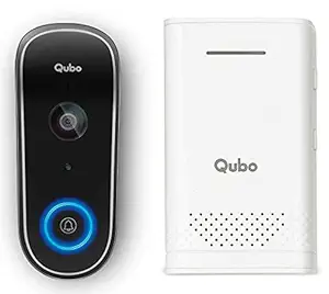Qubo Smart WiFi Wireless Video Doorbell from Hero Group | Instant Visitor Video Call on Phone | Intruder Alarm System with Wireless Musical Chime for Qubo Video Doorbell