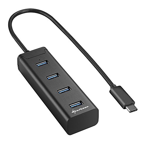 Sharkoon 4-Port Aluminium Hub (USB 3.0, Type C) schwarz
