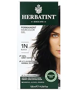 Herbatint Permanent Hair Color Gel 1N Black, 135 ml