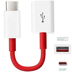 Type-C OTG Cable for Mahindra e2o Plus/e 2 o Plus Original OTG Cable | OTG Data Cable | OTG USB Cable | OTG Charger Cable On The Go Cable | Type-C Male to USB-A 3.0 Female (RED, OTG1- Cable)