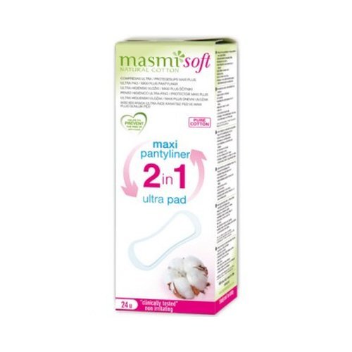 2 en 1 Protegeslip Maxi Plus 24 unidades de Masmi Natural Cotton