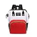 Produktbild LiChiLan Damen Rucksack mit USB-Anschluss, große Kapazität, Weiß/Rot