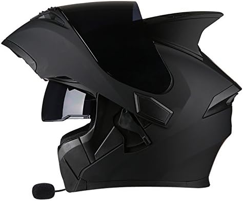 YRTK Helmets Men And Women Motorcycles Sunscreen Flip-Up Helmets Full-Face Helmets Cover With Bluetooth Four Seasons Locomotive,F-M（54-57cm）